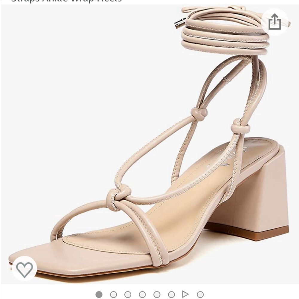 Nude strappy heels